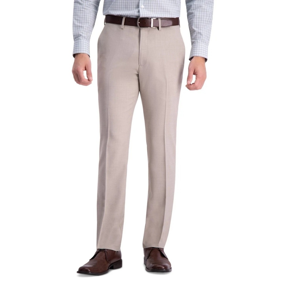 Kenneth Cole Mens Slim fit Chinos Pants‎ 29W 32L Beige Check Stretch